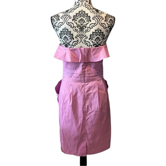 Jessica Simpson PINK size 12 Ruffle Bust Strapless Pleated Dress - Picture 3 of 10